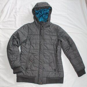 Eddie Bauer women's M medium winter coat jacket gray hood warm zipper parka snow